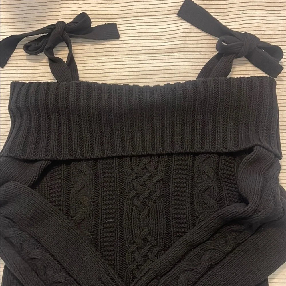 J.O.A. Black Off-the-Shoulder Sweater - Picture 2 of 8